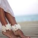 Barefoot sandal flowers tangled on chain , beach wedding barefoot sandals, bangle, wedding anklet,nude shoes,ankle cuff 