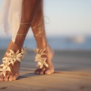 Autumn flowers barefoot sandal, beach wedding barefoot sandal,nude shoes,barefoot sandals barefoot shoes image 4