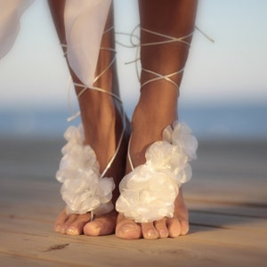 Organza  flower dreams  barefoot sandal, beach wedding barefoot sandal,nude shoes,barefoot sandals,anklet