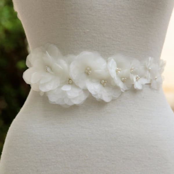 Ceinture de robe de mariée bouquet de fleurs en organza, ceinture de mariée