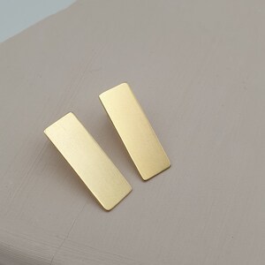 Minimal rectangular earrings made of silver 925, HARMONY, Lottejewelry image 7