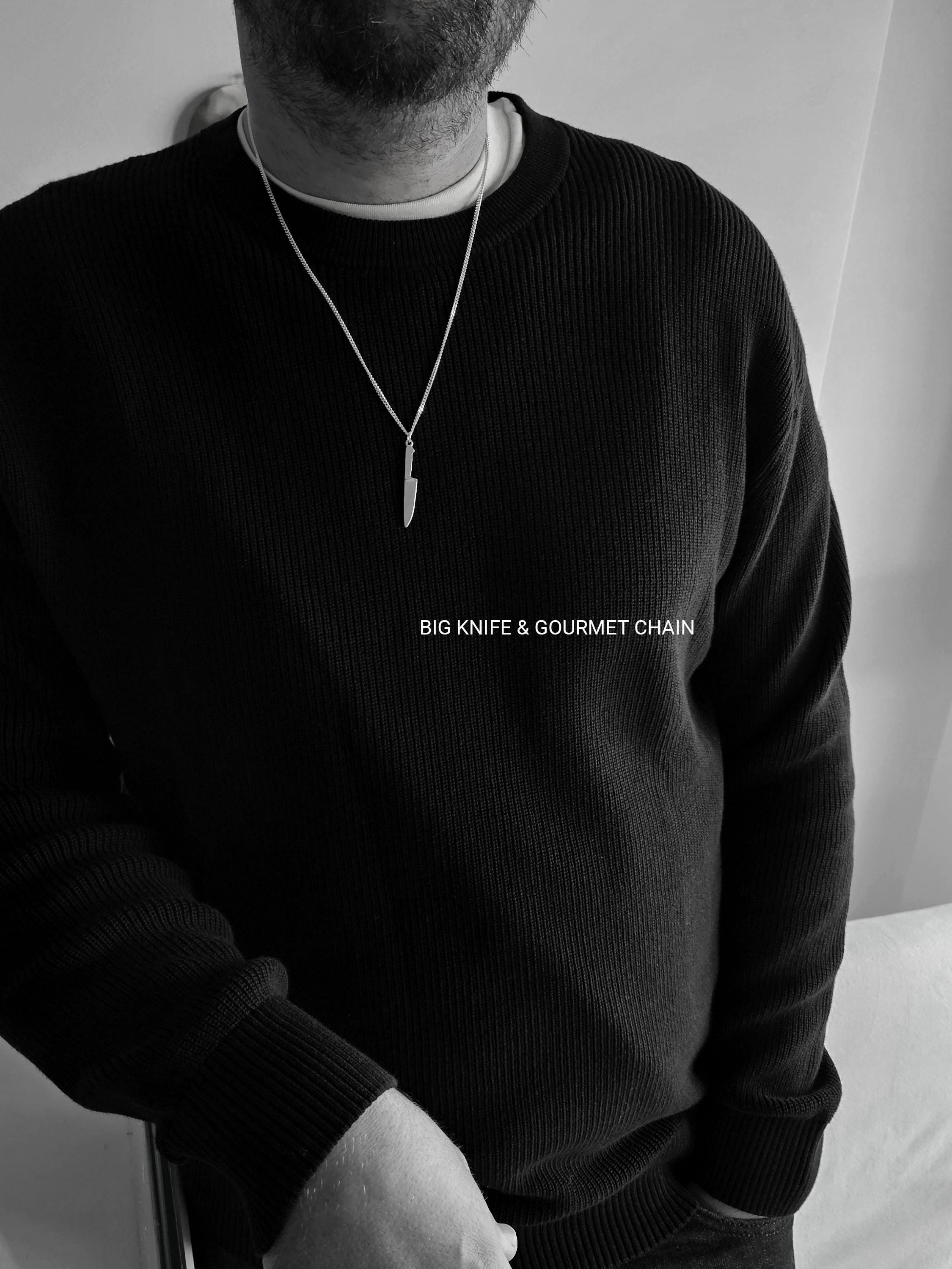 ネックレス・チョーカー BLENDOFF Chef Knife Necklace Silver 925 Chef's Knife Necklace in Silver/Black – VincaUSA