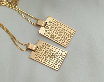 Calendario personalizar collar para madres amigas y parejas, Lottejewelry