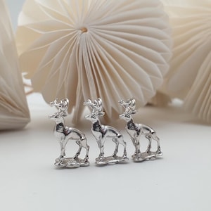 Stag Deer Necklace in Sterling Silver, Lottejewelry