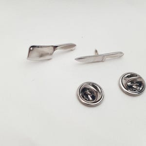 Cleaver & Knife Pin, crafted in solid 925 sterling silver, LOTTEJEWELRY
