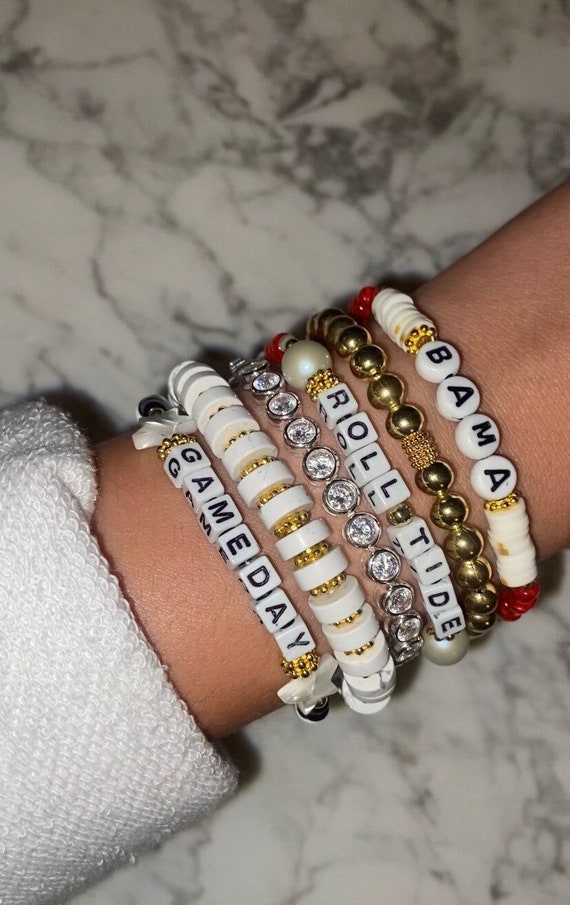 Custom Game Day Bracelet Stack Football Game Day Jewelry Arm Etsy