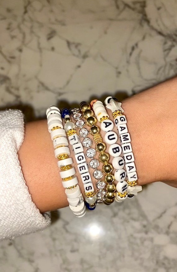 Custom Game Day Bracelet Stack Football Game Day Jewelry Arm Etsy