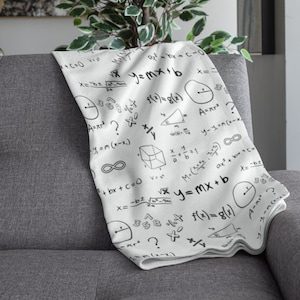 Math Equation Blanket, Gift for Math Teacher, STEM Major Gift, Mathematics, Funny Throw Blanket, Velveteen Plush, Back to School, Home Decor