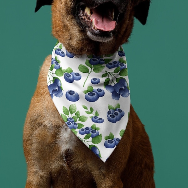 Blueberry Pet Bandana, Dog Mom Gift, Pet Accessory, Pet Clothes, Funny Bandana, Birthday Pet Gift, Fruit Bandana