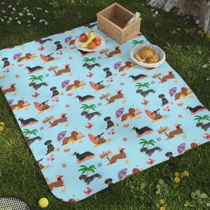 Dog Print Waterproof Picnic Blanket Etsy UK