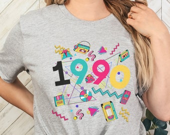 1990 Shirt, Retro Vintage 90’s Shirt, 90’s Kid Shirt, 90’s Baby Shirt, Millennial Shirt, Birthday Gift, Birth Year Shirt, Christmas Gift