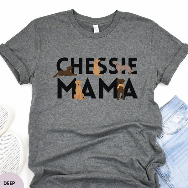 Chessie Mama Shirt, Chesapeake Bay Retriever Dog Mom Tshirt, Chessie Dog Gift, Maryland State Dog Short Sleeve Tee, Retriever Dog Mama