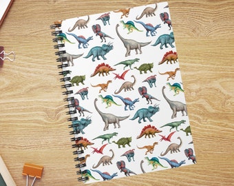 Cuaderno espiral de dinosaurios, línea reglada, diario divertido, regalo para profesores de ciencias, útiles escolares de oficina, planificador, regalo de paleontólogo, bloc de notas