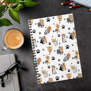 Yorkie Dog Spiral Notebook, Ruled Line, Yorkshire Terrier Gift, School Office Supplies, Mothers Day, Birthday Present, Journal, Planner