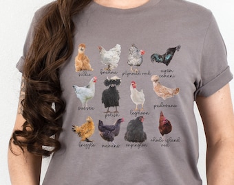 Chicken Breed Shirt, Chicken Lover Gift, Silkie Chicken Tshirt, Gift for Farmer, Animal Graphic Tee, Unisex Short Sleeve Crewneck