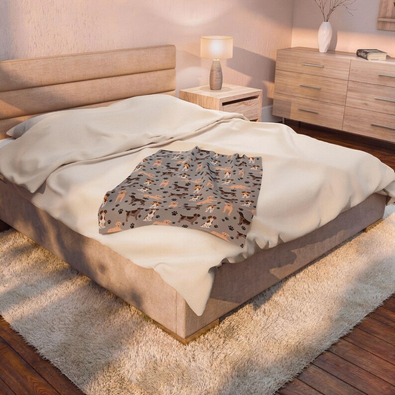 Custom Brittany/Lab Velveteen Plush Blanket image 4