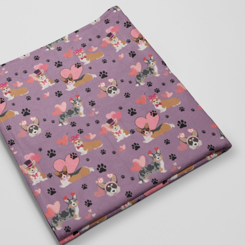 Valentines Day Blanket, Velveteen Plush, Dog Mom Gift, Pet