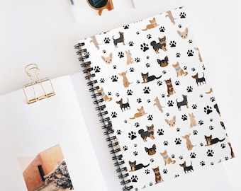 Chihuahua Spiral Notebook, Ruled Line, Dog Mom Gift, School Office Supplies, Spiral Journal, Dog Planner, Mothers Day Gift, Coworker Gift