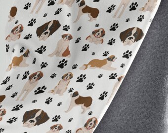 セントバーナードブランケット、セントバーナード犬のお母さんへのギフト、新しい子犬のペット用寝具、ベルベットのプラッシュ、シェルパフリース、ソファ用スロー、ホームデコレーション、フルクイーン