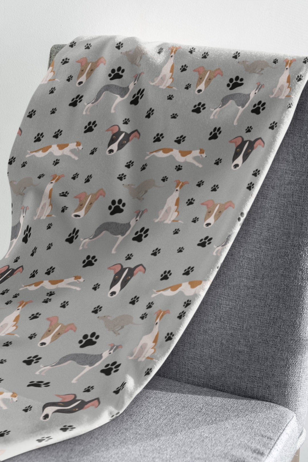 Greyhound Throw Greyhound Blanket, Dog Mom Gift, Pet Bedding, Velveteen Plush, Couch ...