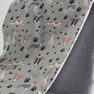 Greyhound-filt, present till hundmamma, sängkläder för husdjur, sammetsplysch, sofffilt, heminredning, present till ny valp, pälsmamma, hundräddning