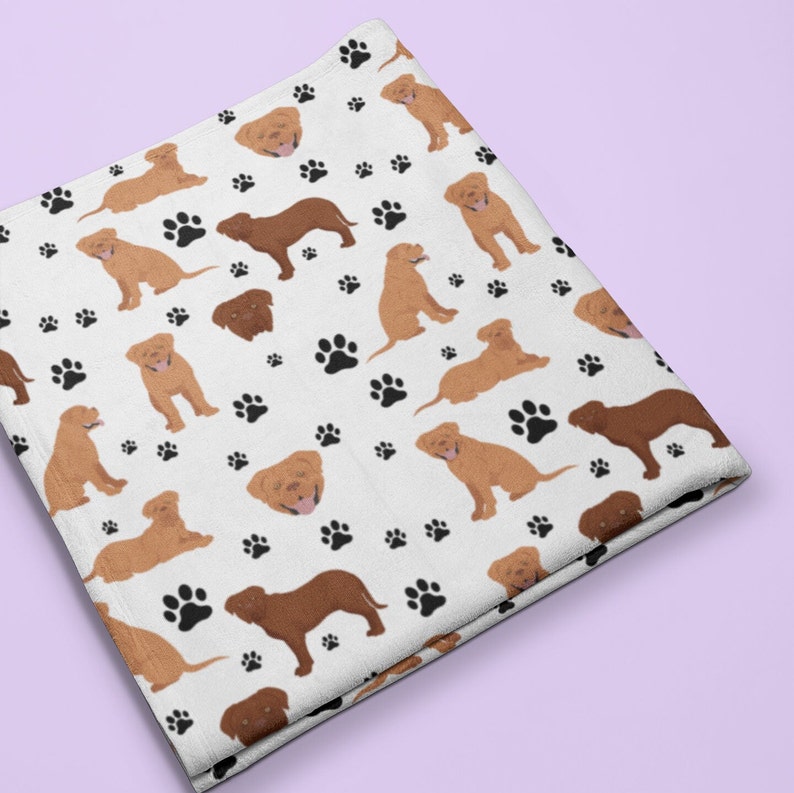 French Mastiff Blanket, Dogue De Bordeaux Dog Mom Gift, Pet Bedding