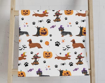 Asciugamano per le mani di Halloween Bassotto Wiener Dog Mom Gift Autunno Casa Cucina Bagno Decorazione