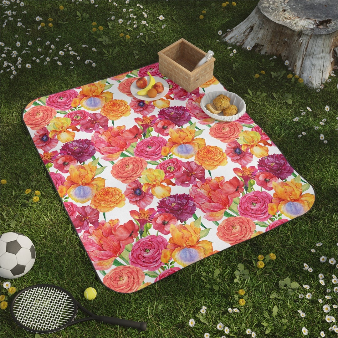 Picnic Rug Personalized Outdoor Blanket Custom Print Colorful