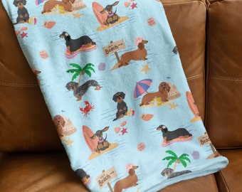 Dachshund Beach Blanket, Summer Home Decor, Wiener Dog Mom Mothers