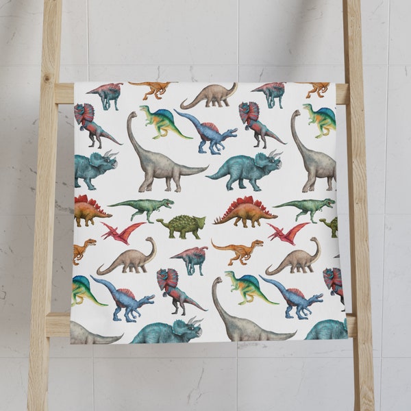 Essuie-mains dinosaure, cadeau professeur de sciences, serviette décorative cuisine salle de bain, déco salle de bain enfant, torchon, cadeau hôtesse de pendaison de crémaillère