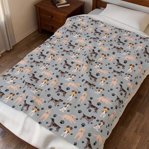 Custom Brittany/Lab Velveteen Plush Blanket image 7