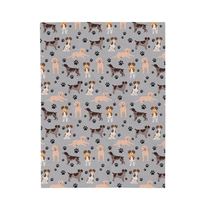 Custom Brittany/Lab Velveteen Plush Blanket image 1