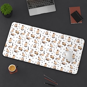 Siamkatze Schreibtischunterlage, Geschenk für Katze Mama Dad, Katzenliebhaber Geschenk, Katze Mousepad, Büromatte, Bürobedarf, Gaming Mousepad, Schreibtischunterlage für Arbeit