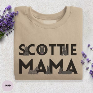 Scottish Terrier Sweatshirt for Dog Mom, Scottie Gift, Scottish Terrier Shirt, Long Sleeve Crewneck Pullover, Fall Dog Sweater, Fur Mama