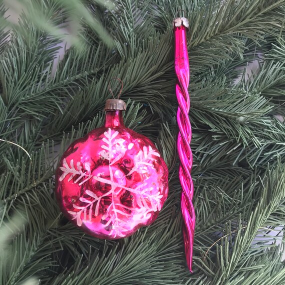 Vintage Christmas Tree Toy Ussr Tree Toy Pink Toys Etsy