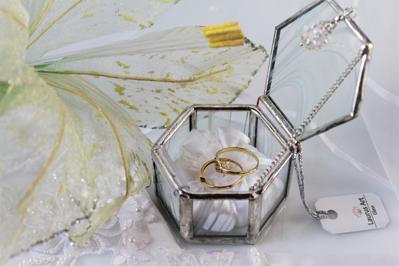Unique wedding gift set Heirloom quality glass ring box and a Etsy