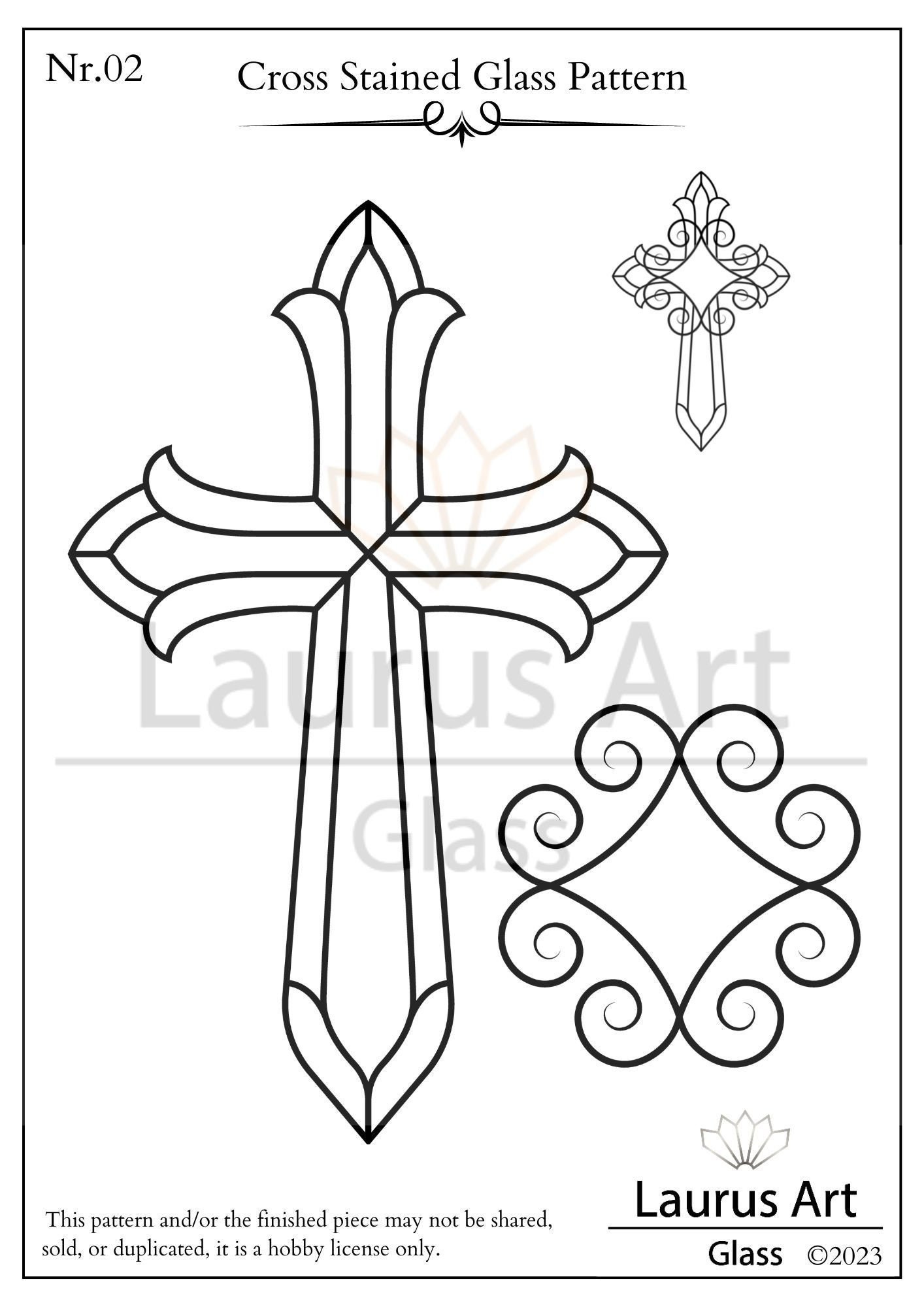 Cross Stained Glass Pattern, PDF, Printable Cross Pattern, Instant Downloadable Suncatcher Pattern, Beginner Stained Glass Pattern - Etsy cross-stained-glass-pattern-pdf-printable-cross-pattern-instant-downloadable-suncatcher-pattern-beginner-stained-glass-pattern-etsy