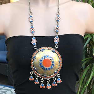 collier vintage, bijoux turkmènes, collier turkmène, tribu afghane kochi, objet de collection, collier original, collier Billy Dance, bijoux nomades,