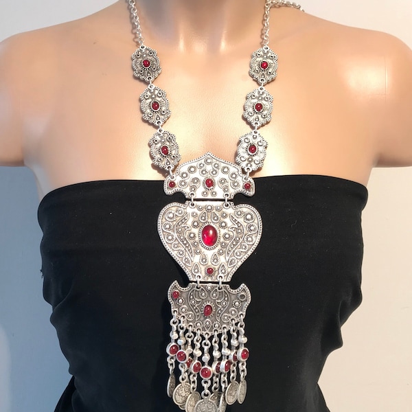 Exotic Necklace , statement Necklace-Belly  Dance Jewelry , Neck Piece, choker,