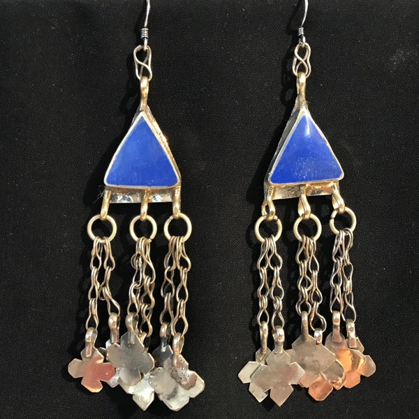 Lapis Earring - Tribal Lap is Lazuli earring - Statement Earring - Blue Gemstone Earrings - Boho Chic Earrings