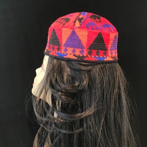 Hat,Vintage Hat,Turkmen Hat,Tribe Hat,Handmade Hat,Colorful Hut,Natural dye Hat,silk thread Hat,Women Hat,Men Hat,  Embroidery Hat,