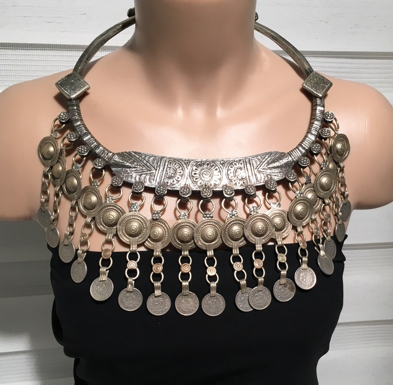 Kuchi Torque-Kuchi Jewellery Exotic Kuchi Necklace-antique Torque-collectible necklace-Billy Dance Middle Eastern Neck Piece-Vintage