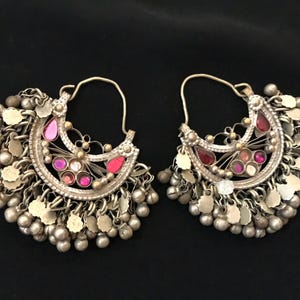 Ethnic Earrings, Handmade Hoops,Kuchi Earrings,Afghan Jewelry,Tribal Hoops, Ethnic Earrings,Gypsy Jewelry,Boho Hoops, Bohemian Earring,