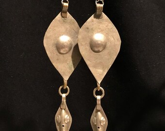 Uzbek Earrings Antique Tribal Earrings - Afghan Handmade Metal Earrings
