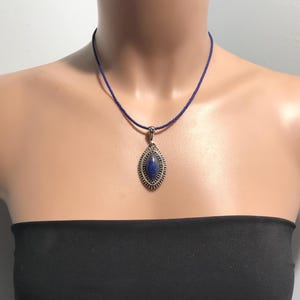 Vintage Lapis Lazuli Necklace: Tribal Kuchi Style, 18&quot;