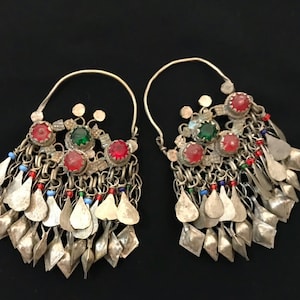 Bohemian Earring,Statement Hoops, Handcrafted Hoops,Boho Tribal Hoops, Kuchi Jewelry,Vintage Earrings, Festival Jewelry ,Ethnic Earrings