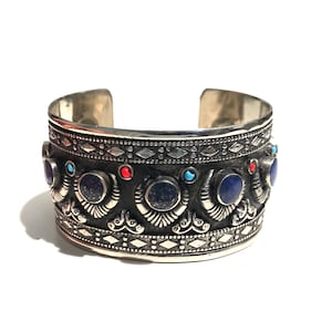 Lapis Bracelet-Kuchi Cuff -Lapis Lazuli  Stone Bracelet-Antique Ethnic Middle Eastern-Bracelet  Bracelet