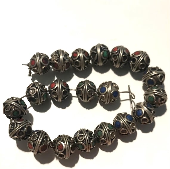 Moroccan Enamel Beads: Berber Tribal Jewelry Supplies (20 PCS)