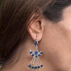 Lapis Earrings  - Vintage Lapis Earrings - Lapis Lazuli Earrings - Gemstone Earrings  - Birthstone - Handmade Earring