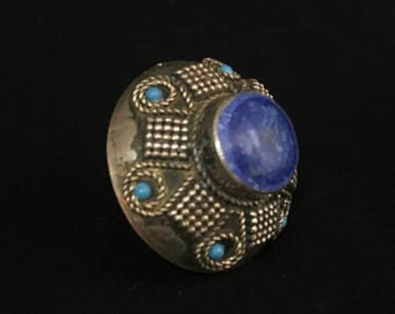 Size 8  Lapis Ring- Afghan Tribal lapis lazuli Ri… - image 6